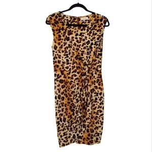 ^Calvin Klein scoop neck faux wrap midi